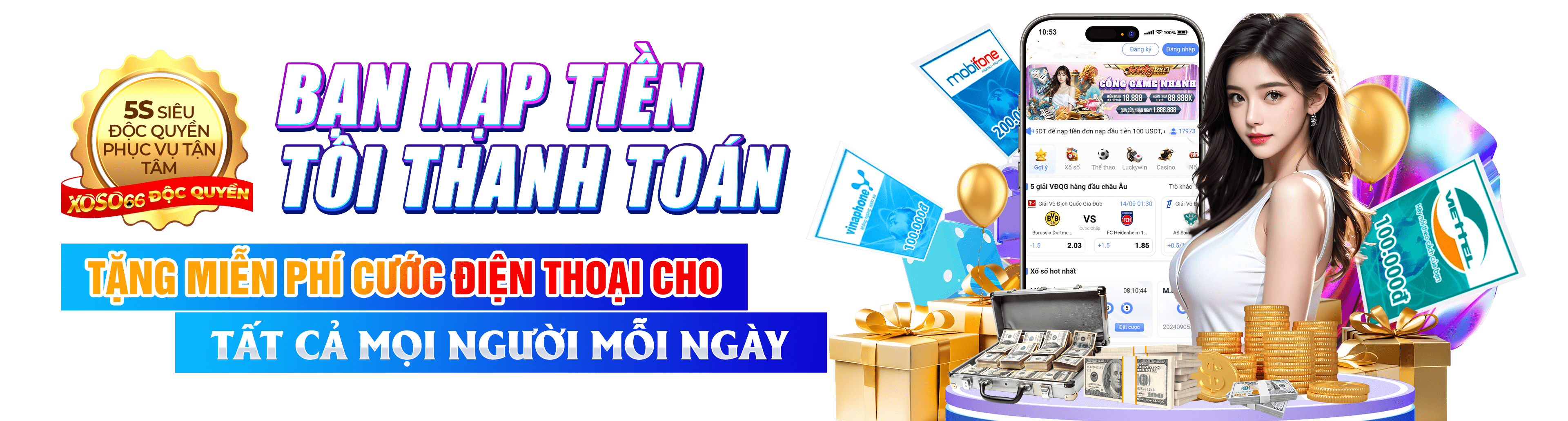 Hình ảnh quảng cáo của okwin hiển thị nền tảng và các lợi ích