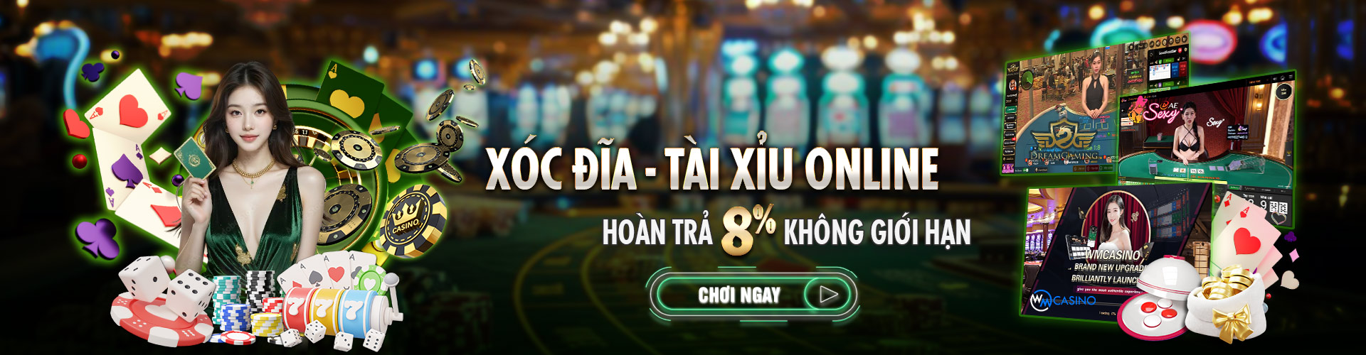 Hình ảnh quảng cáo của okwin hiển thị nền tảng và các lợi ích